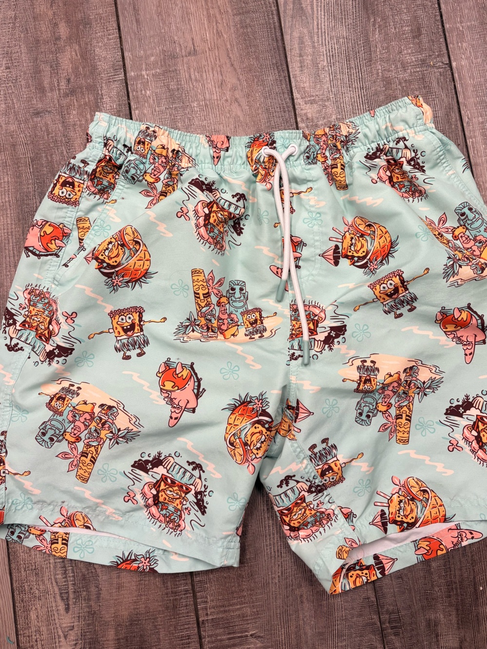 Nickelodeon Mint Green Tropical Swim Shorts with Orange Tag